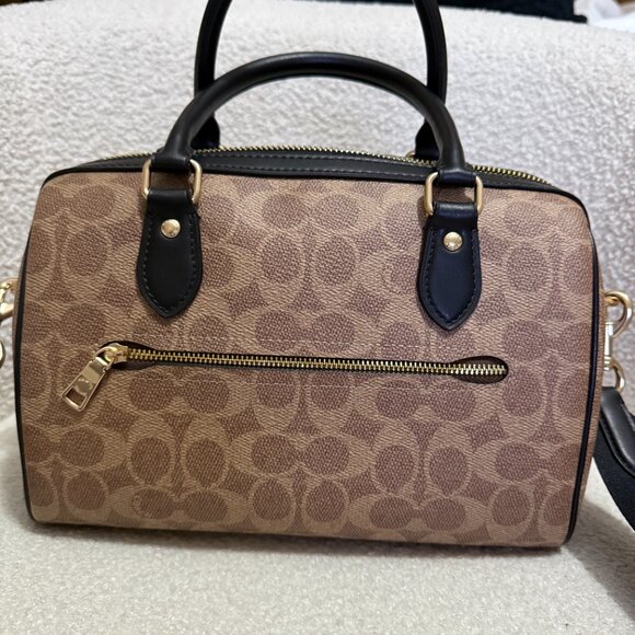 Rowan Satchel Bag In Signature Canvas with Black Leather Stripe - Picture 5 of 12